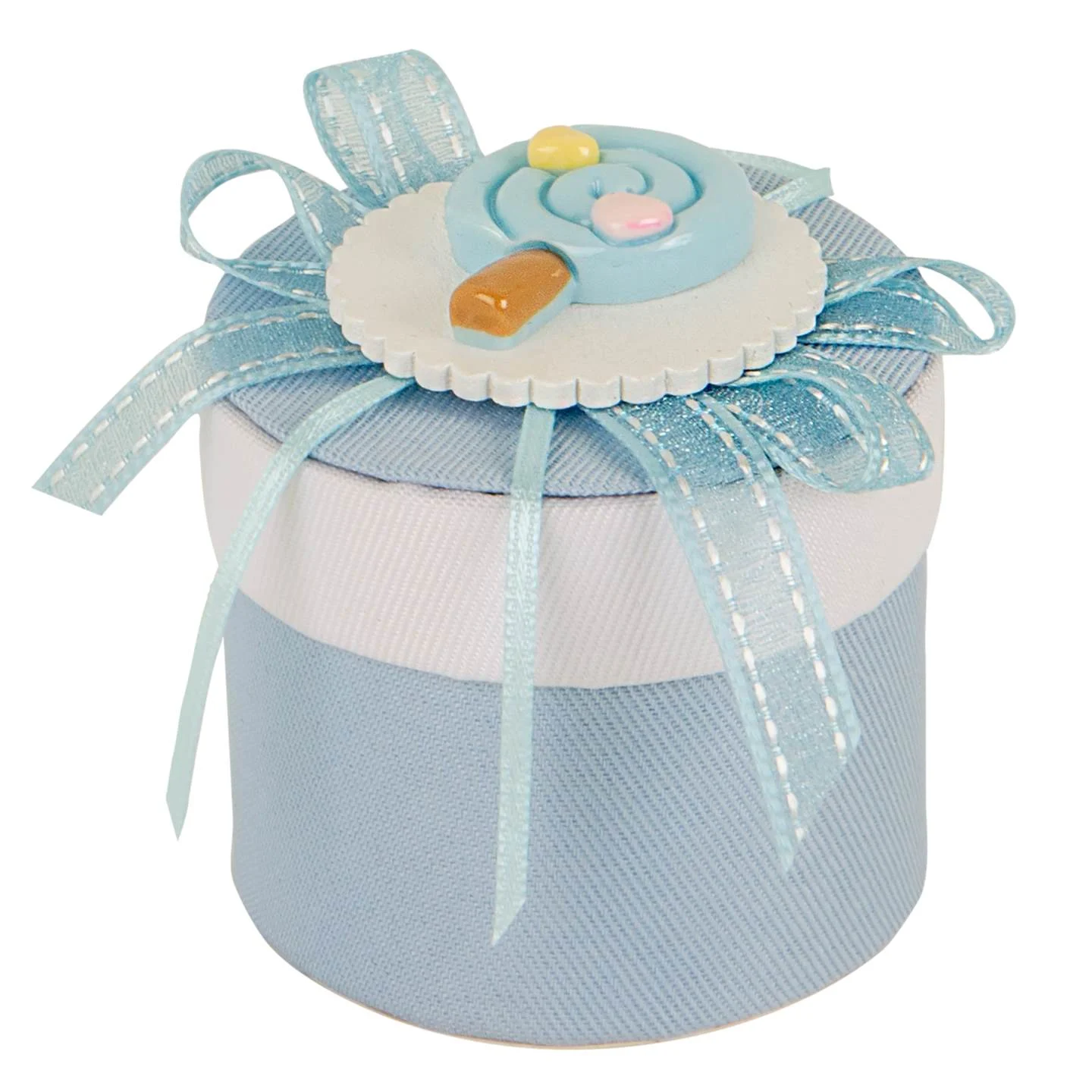 ETM Mella Box Bomboniera Portaconfetti D 6 Cm H 6 Cm Cielo 6 Pz
