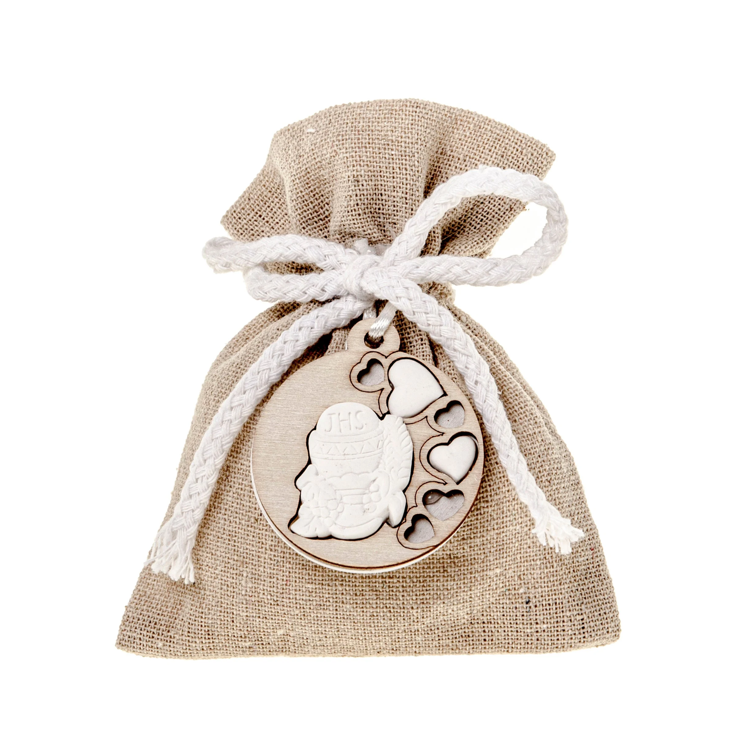 ETM Sacchetti Ruota Bag Bomboniera Portaconfetti 10 x 12 Cm Comunione Avana 12 Pz