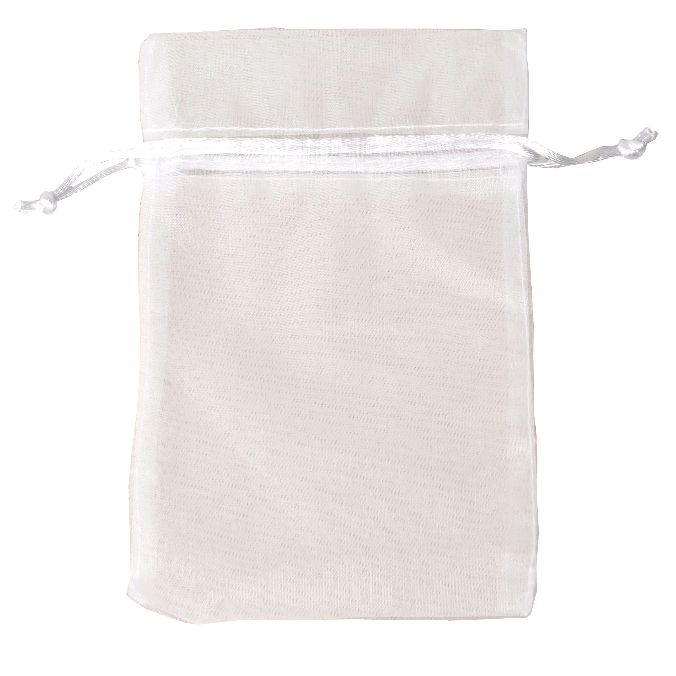 ETM Sacchettini Bag in Organza con Tirante 10 x 15 Cm Bianco 12 Pz
