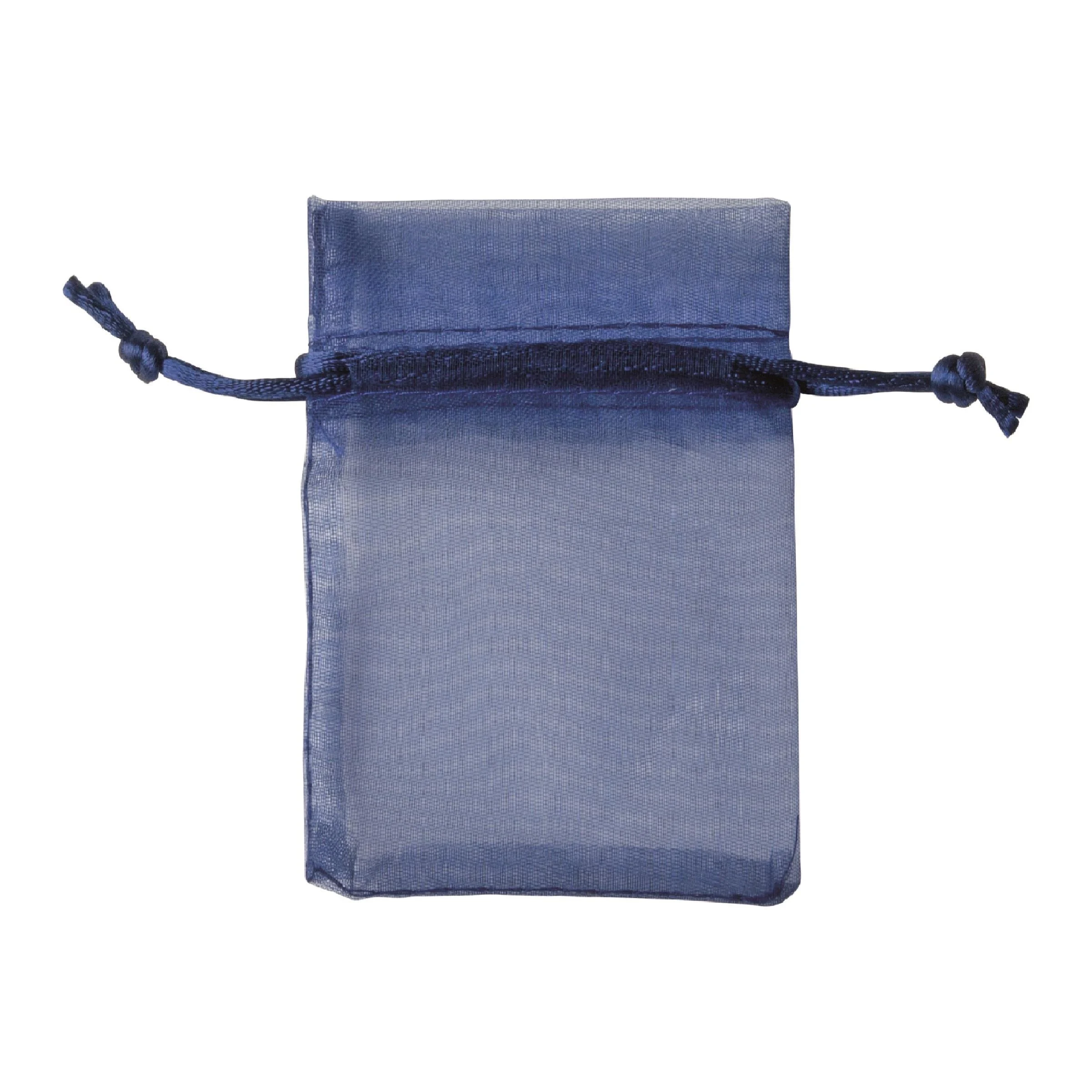ETM Sacchetto Bag Organza con Tirante Bomboniera Portaconfetti 8 x 10 Cm Blu 10 Pz