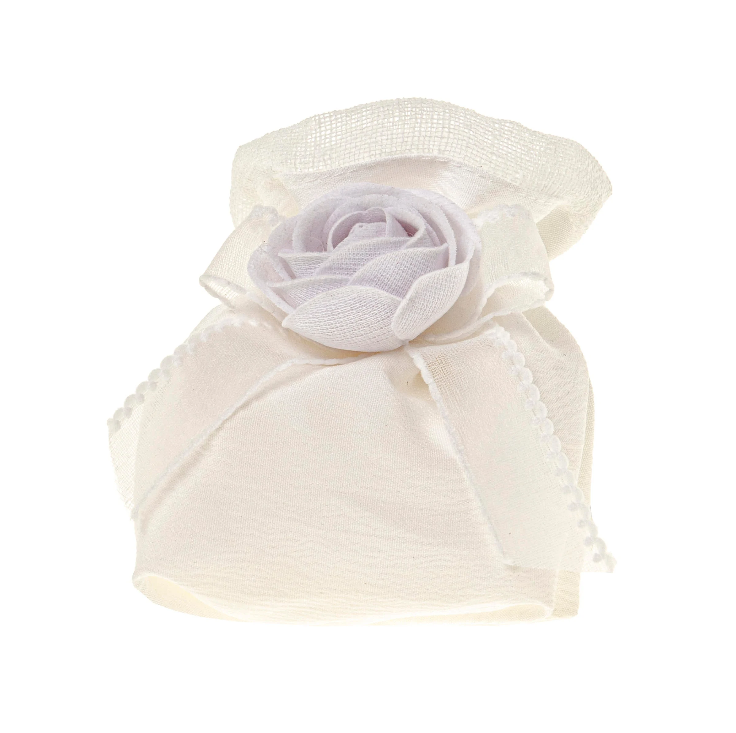 ETM Sacchetto Bocciolo Bag Quadro 10 Cm Portaconfetti Bianco