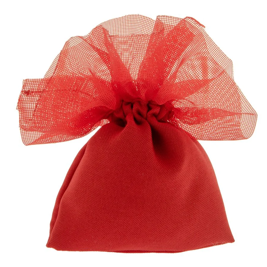 ETM Sacchetto Ciuffo Bag Bomboniera Portaconfetti Laurea 10 x 13 Cm Rosso 12 Pz