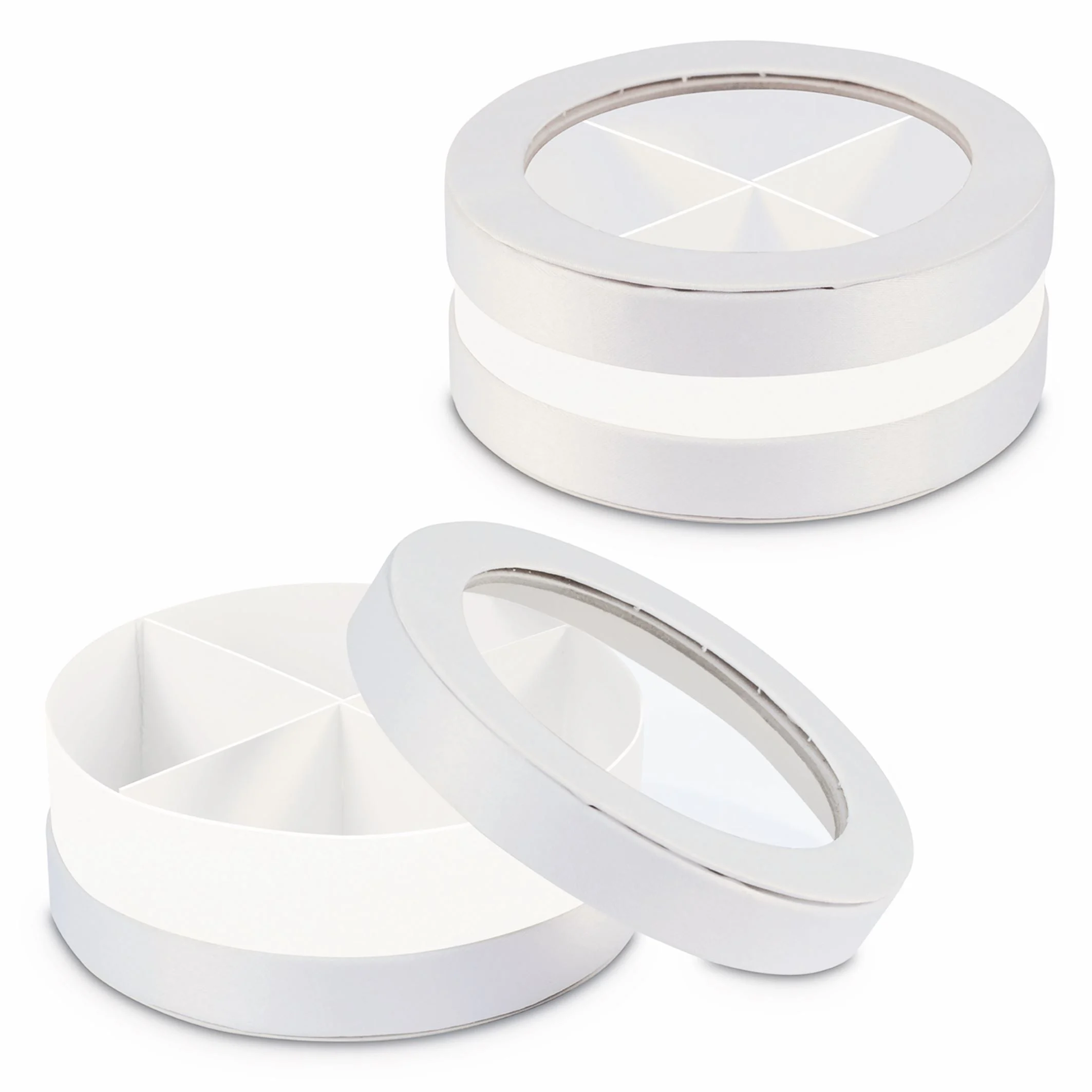 ETM Scatola Invito Box Bomboniera D. 10 Cm H 4 Cm Bianca 12 Pz