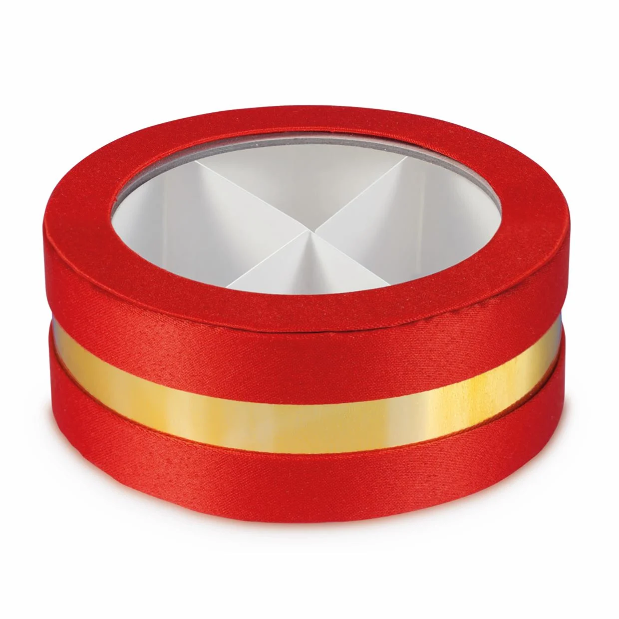 ETM Scatola Invito Box Bomboniera D. 10 Cm H 4 Cm Rosso Laurea 12 Pz