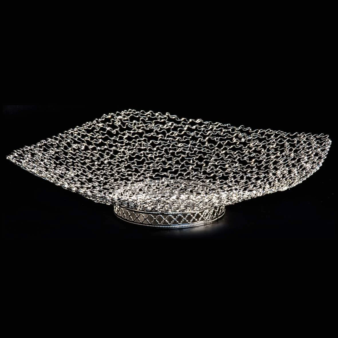 ETM Scintil Piatto con Piede D 30 Cm H 7 Cm Argento