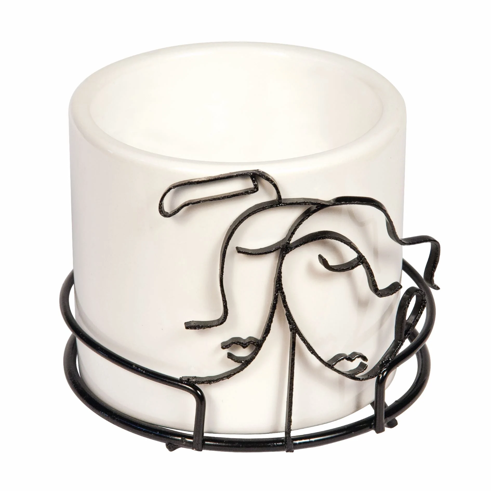 ETM Visi Portapiante D 8 Cm H 6 Cm Bianco