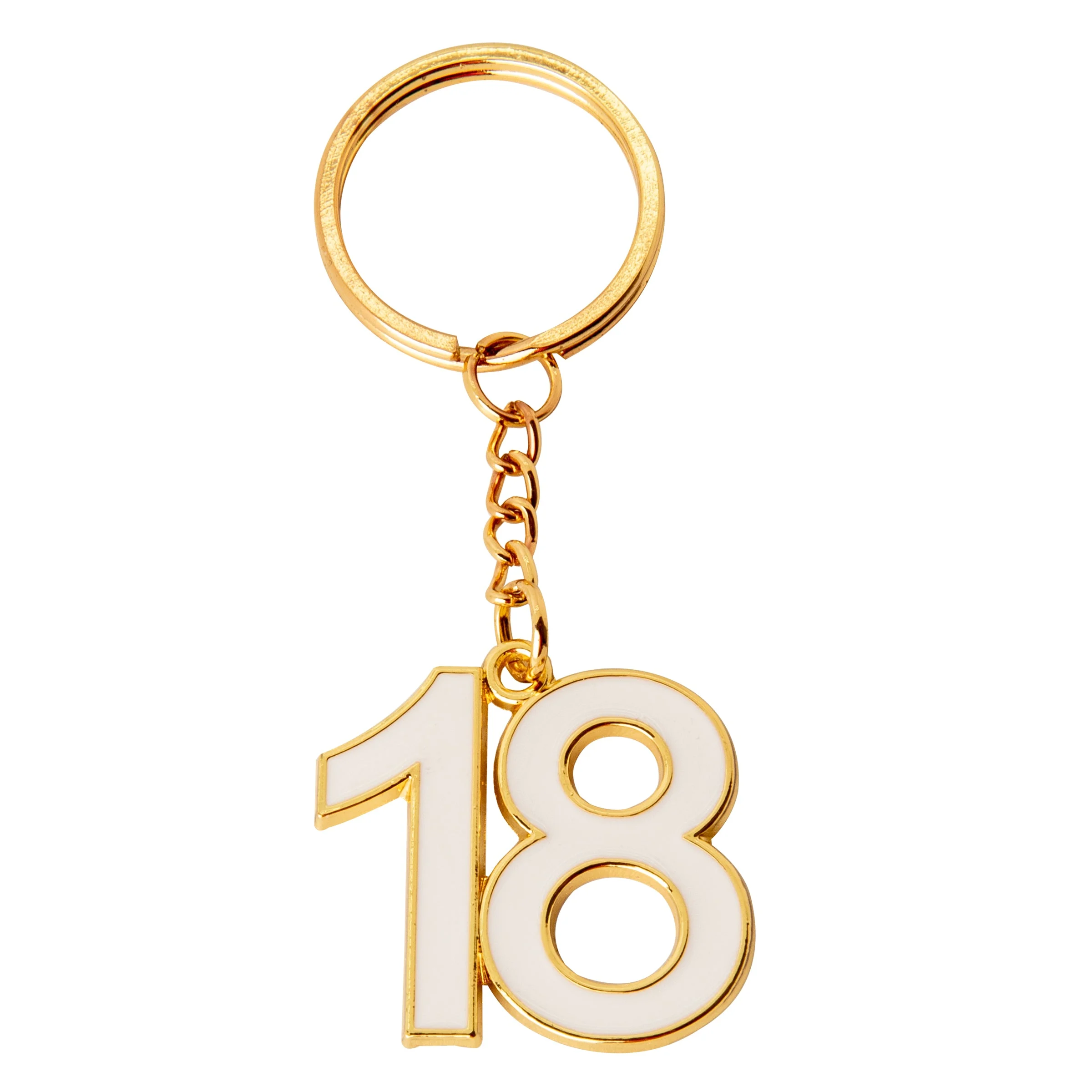 ETM Zama Portachiavi 18 Anni 3,5 Cm Bianco Gold 12 Pz