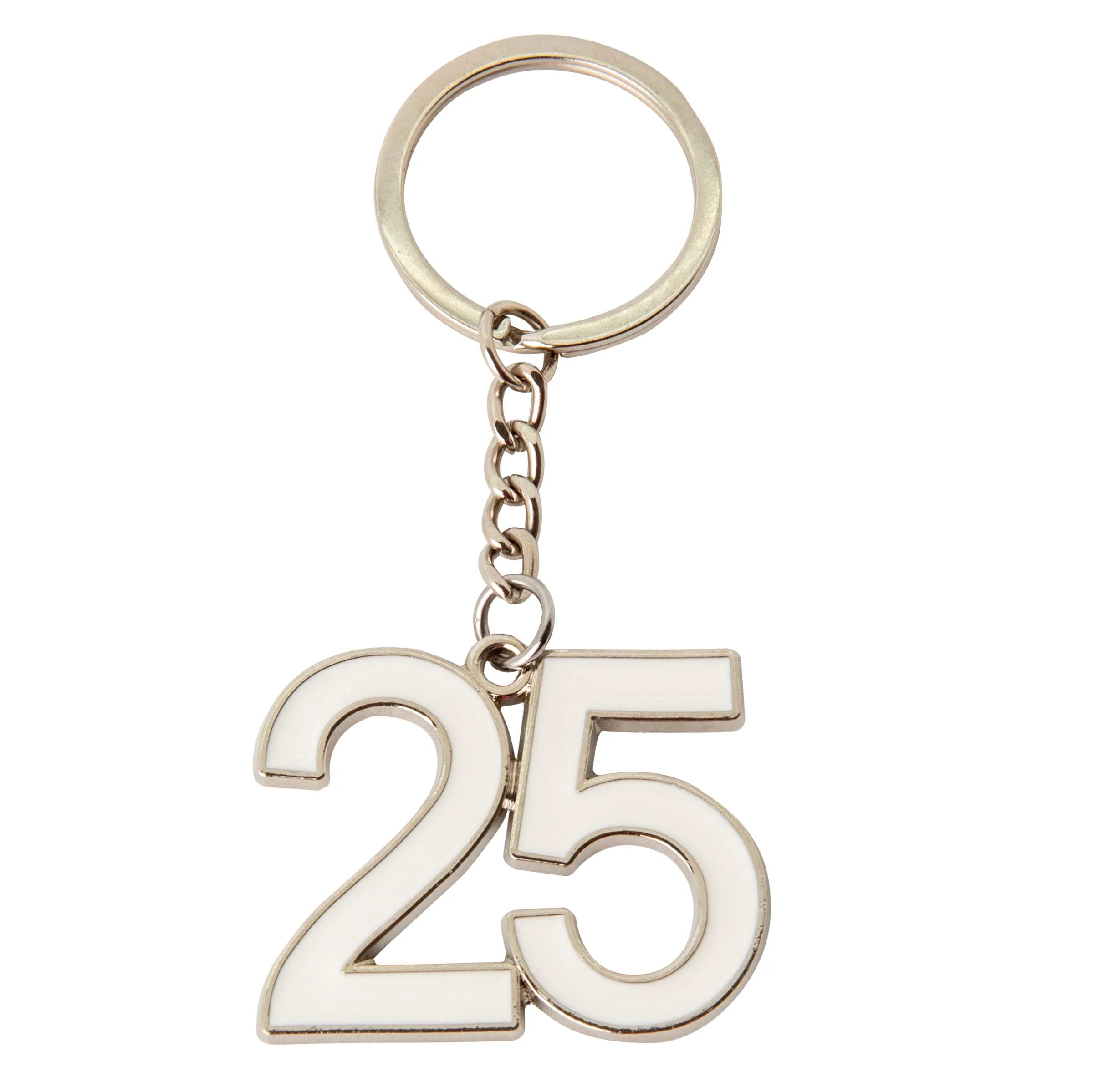 ETM Zama Portachiavi 25 Anni 4 Cm Bianco Argento 12 Pz