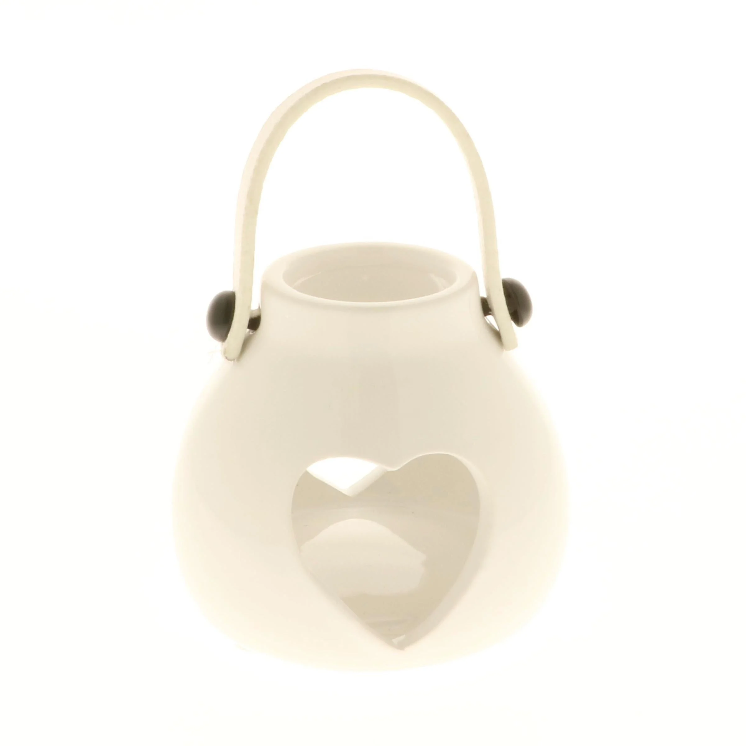 ETM Lanterna Cuore Porcellana H 8 cm Crema