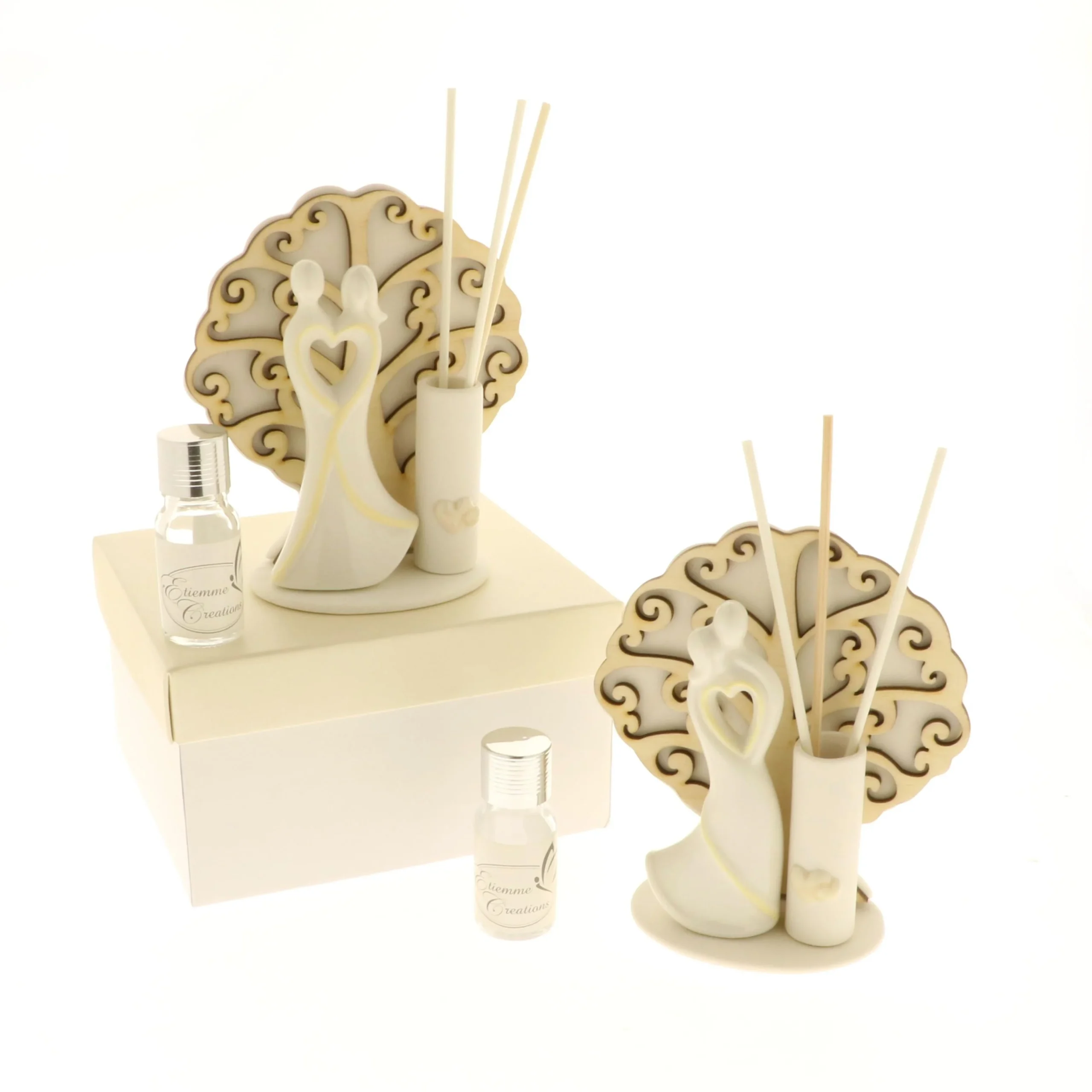 ETM Profumatore Nozze Sposi Albero H 13 Cm Beige 1 Pz
