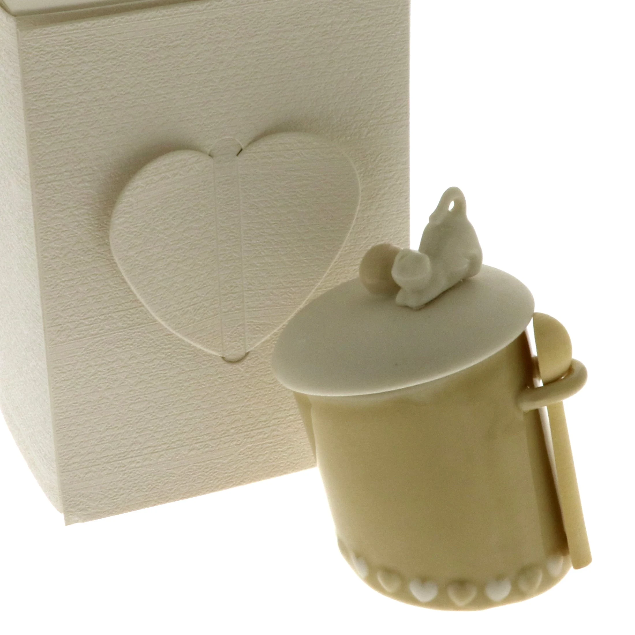 ETM Zuccheriera Micio H 10 Cm Porcellana Scatola Regalo Cuore