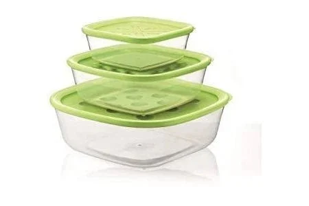 GUZZINI Set 3 Baratoli 570 Cc / 1.400 Cc / 2.950 Cc Coperchio Verde Avocado