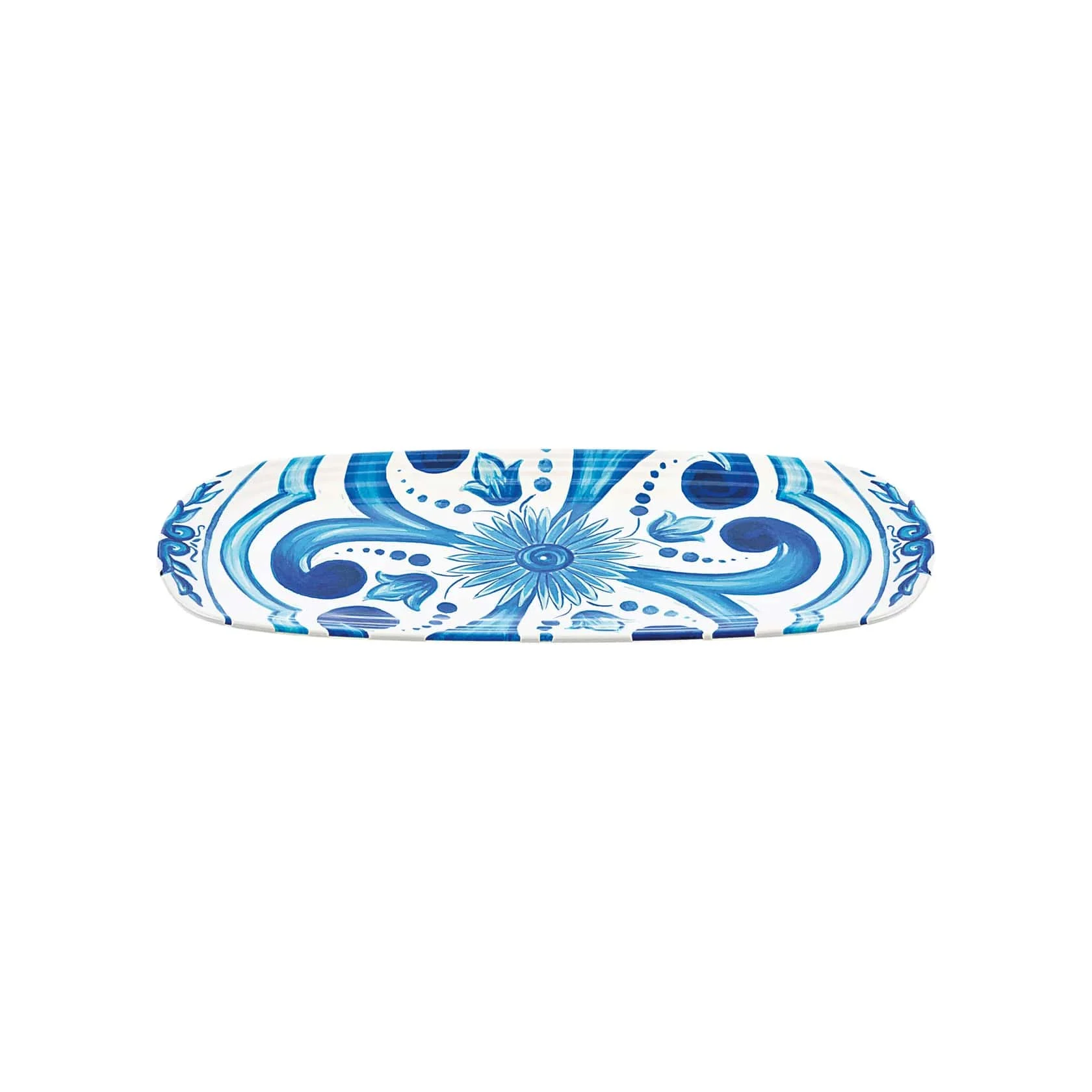 GUZZINI Vassoio Rettangolare Piccolo Decoro Blues 39,5 x 16,5 x2,5 Cm Melamina Table Decor