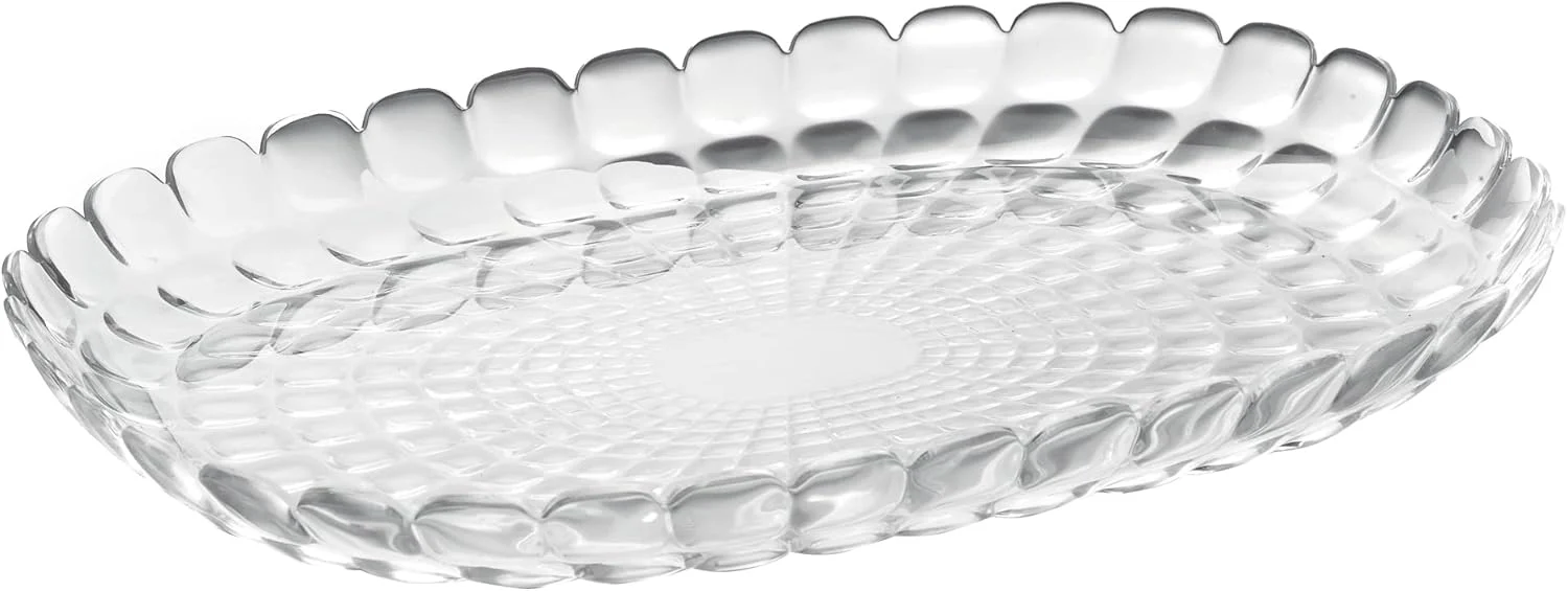GUZZINI Vassoio a Servire Grande Tiffany H 4,5 Cm 45 x 31 Cm Trasparente