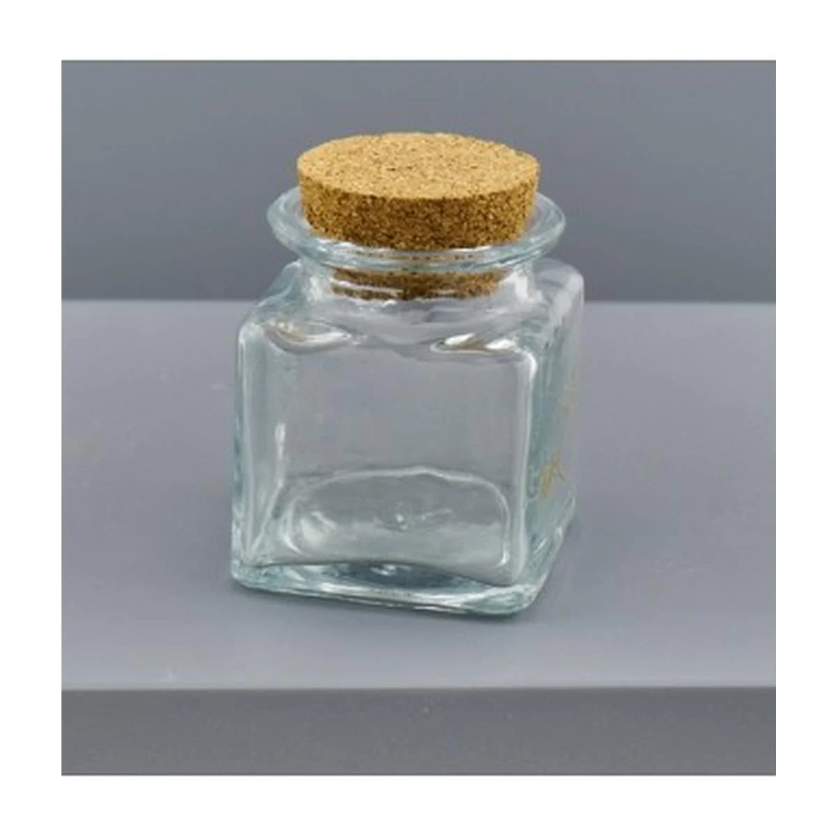 L'Arcolaio Barattolo Vetro Quadrato Tappo Sughero 4,5 X 4,5 Cm 12 Pz
