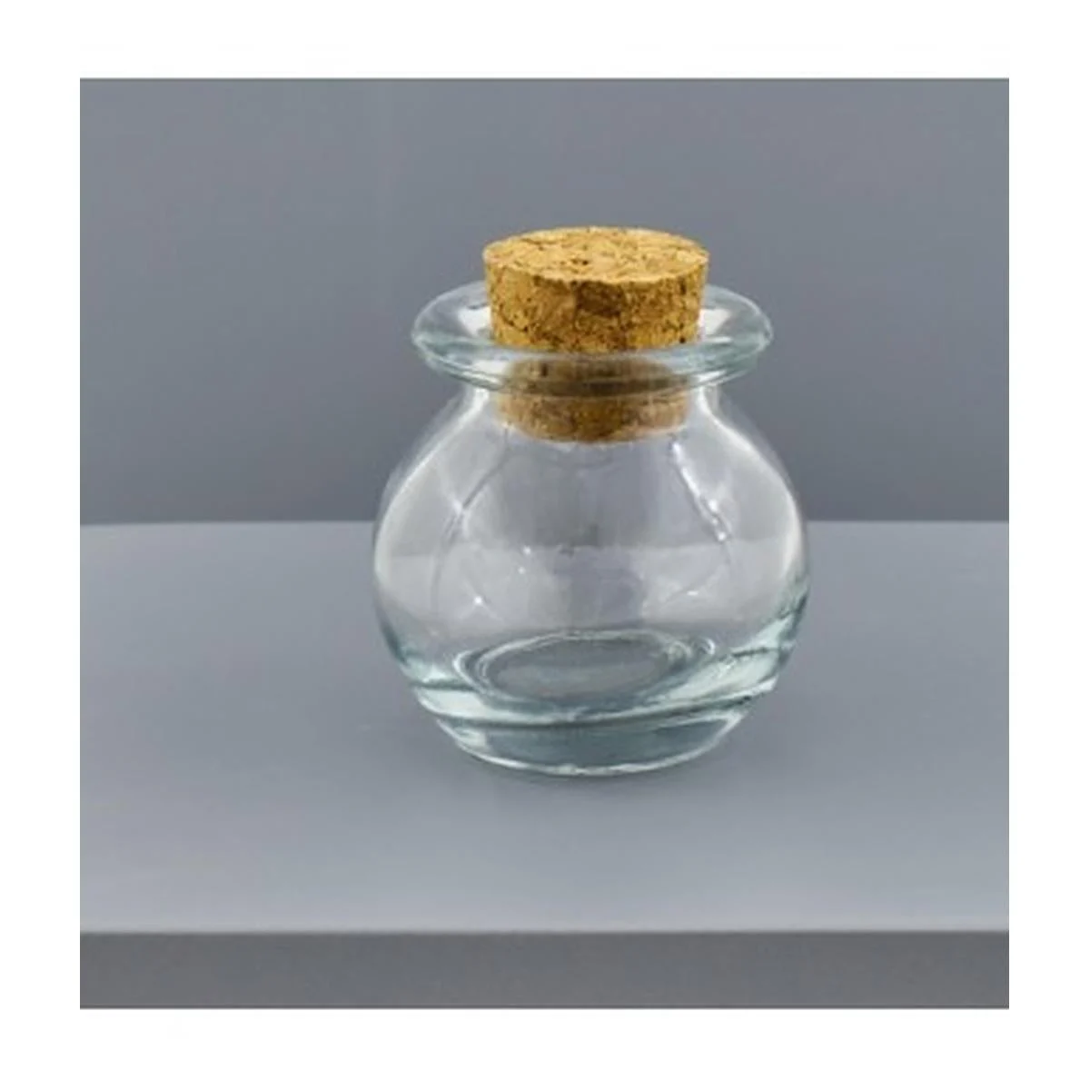 L'Arcolaio Barattolo Vetro Tondo Tappo Sughero D 6 Cm H 6 Cm 12 Pz