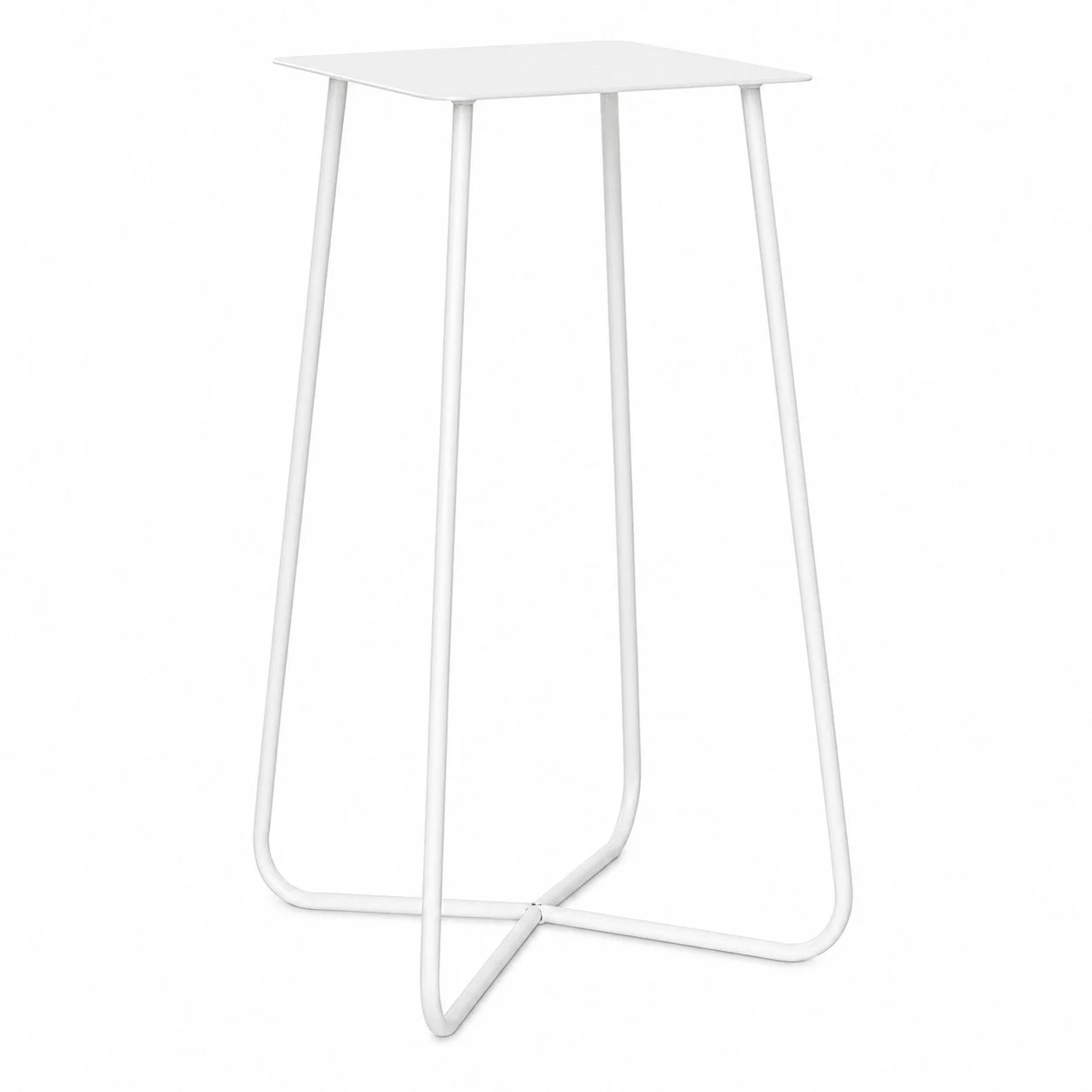 L'Arcolaio Base Tavolo Aries Bianco Acciaio H 73 cm