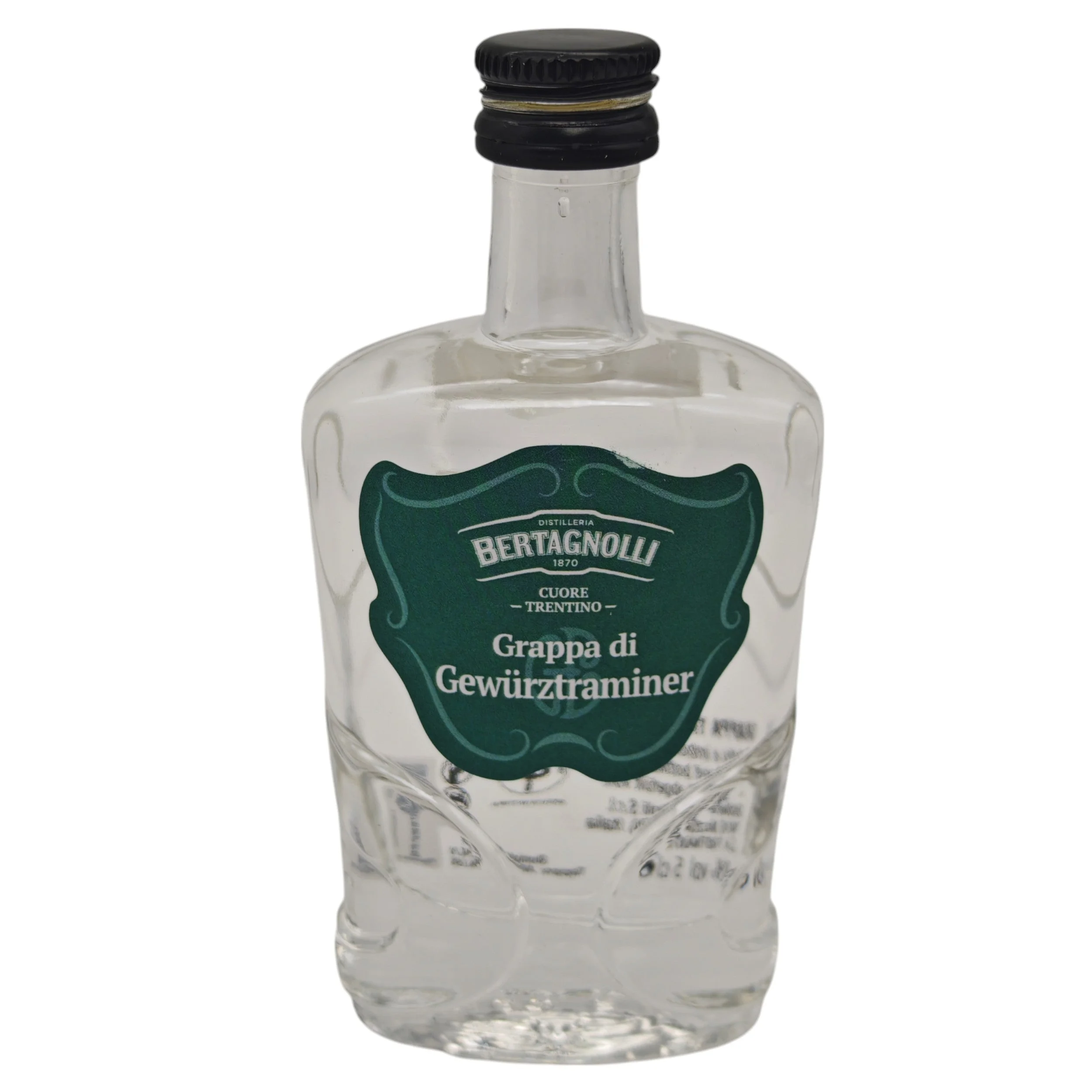L'Arcolaio  Grappa Gewurztraminer Trentino Bianca Mignon Bottiglietta 5 Cl  42 % Vol.