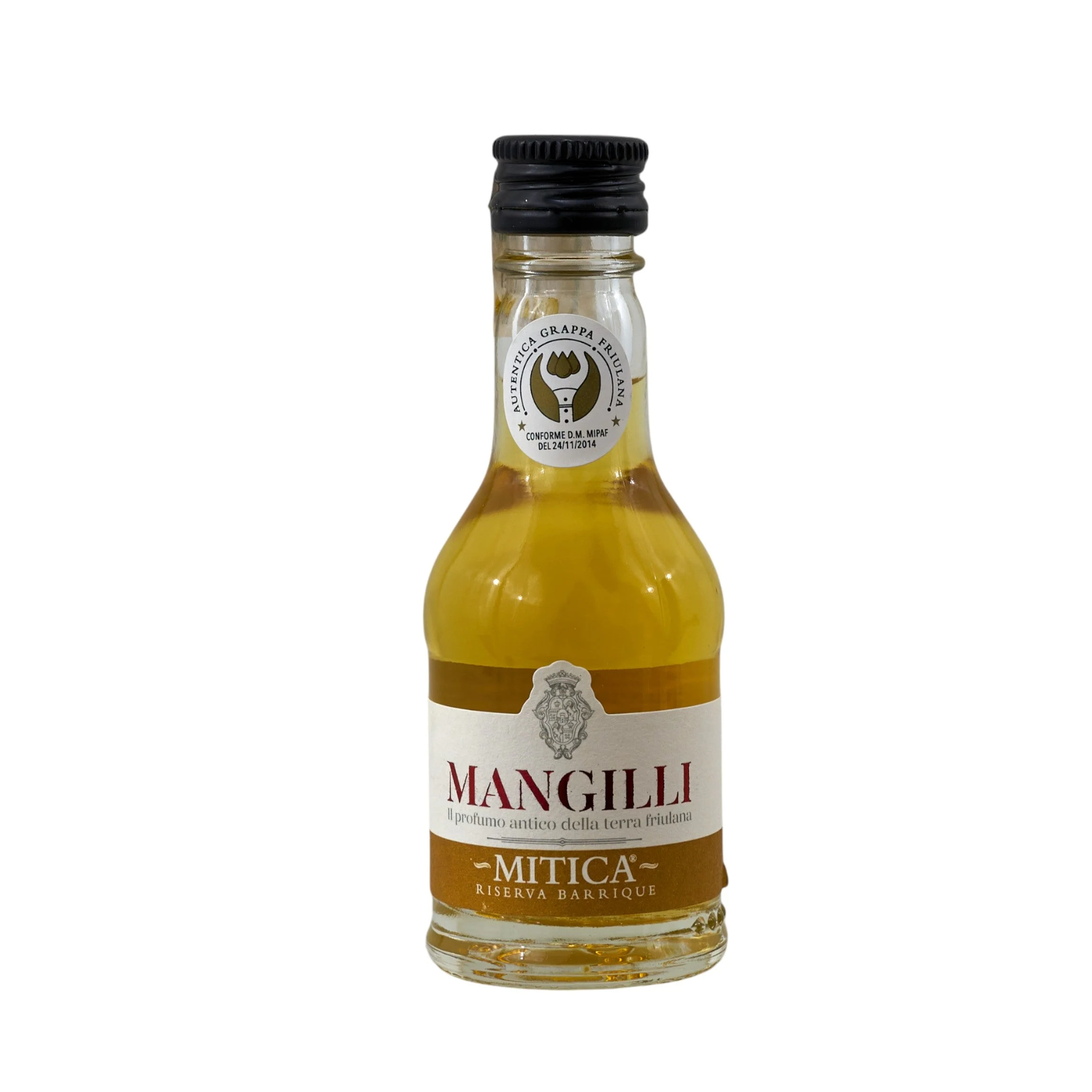 L'Arcolaio Grappa Mitica Mangilli Riserva Mignon Bottiglietta 3 Cl 50 % Vol.