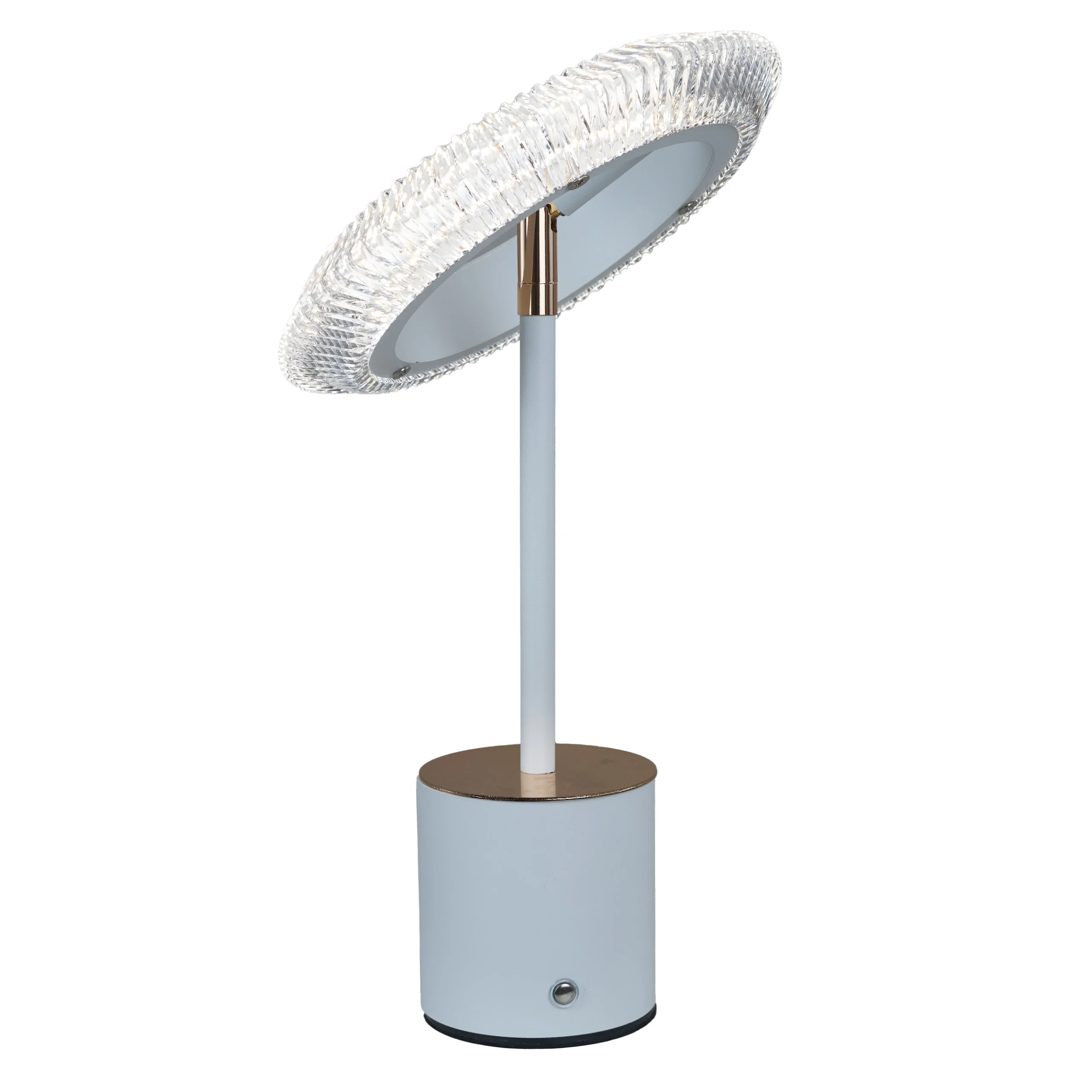 L'Arcolaio Lampada Led Kristal Cerchio D 14 Cm H 39 Cm Bianco