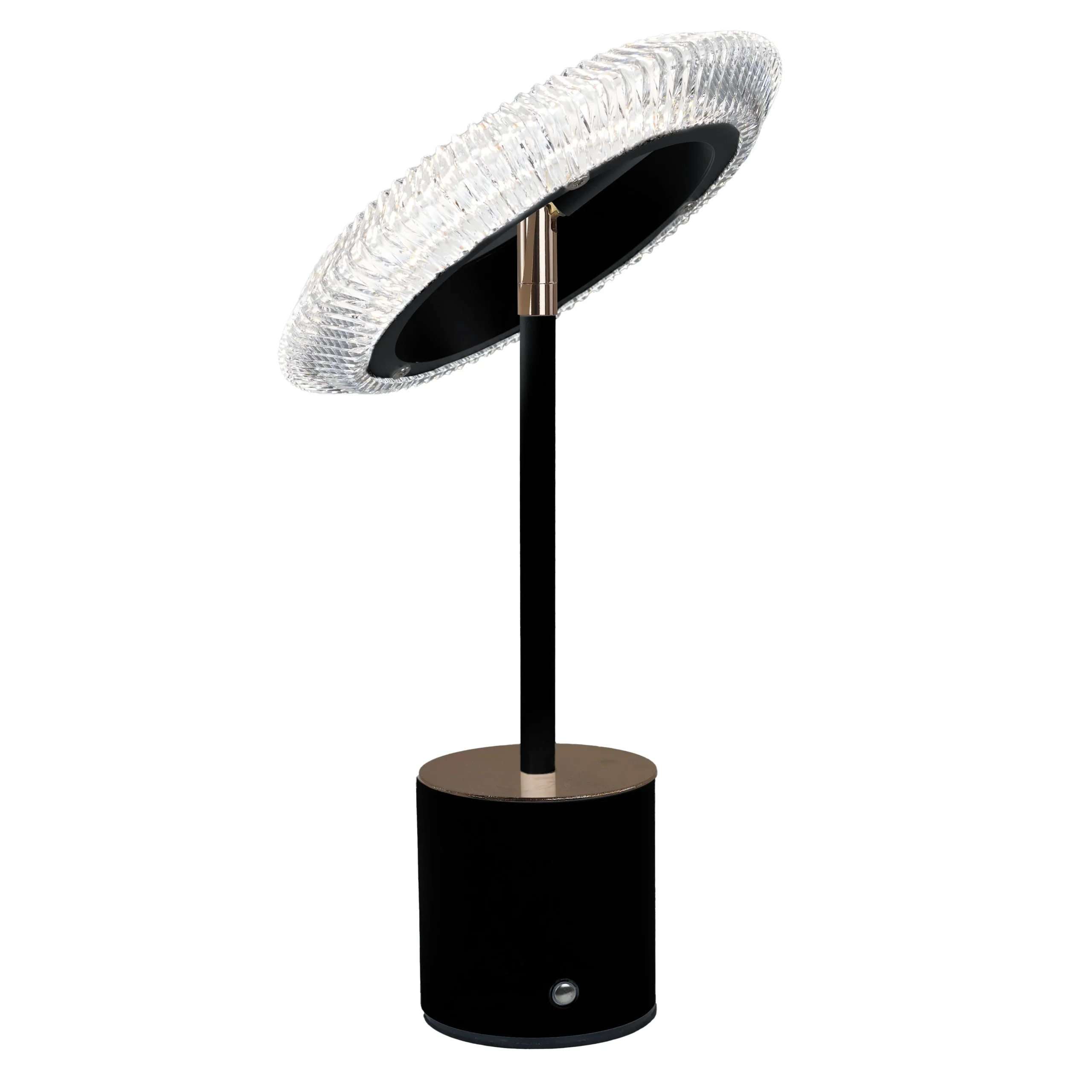 L'Arcolaio Lampada Led Kristal Cerchio D 14 Cm H 39 Cm Nera