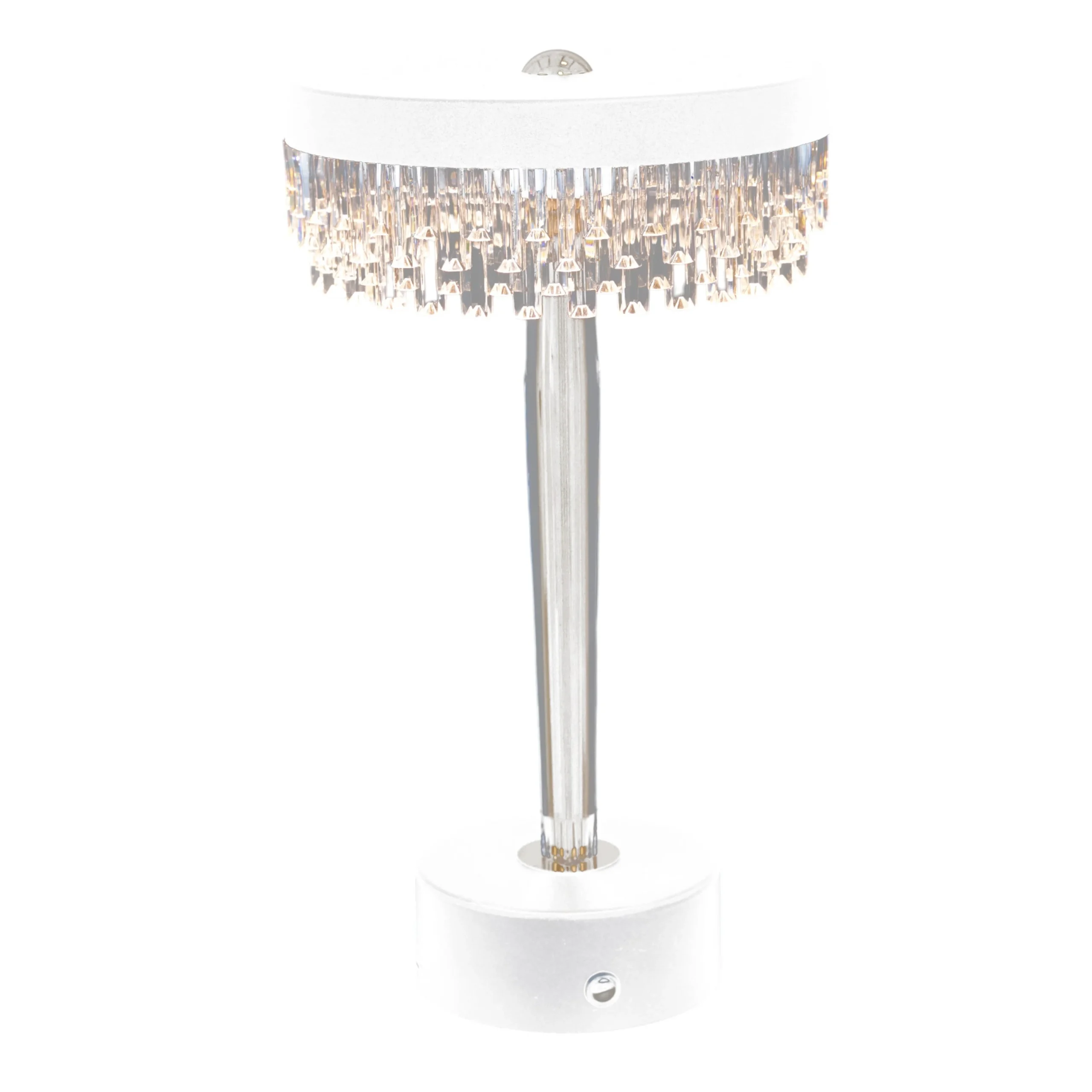 L'Arcolaio Lampada Led Kristal Tonda D 15 Cm H 25,5 Cm Bianca