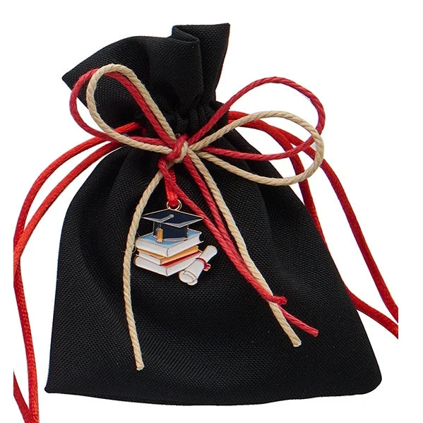 L'Arcolaio Sacchetto con Book 9 x 12 Cm Portaconfetti Laurea Nero 12 Pz