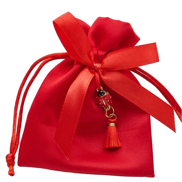 L'Arcolaio Sacchetto LadyBug 9x12 cm Laurea Rosso – Bomboniera Elegante 12 Pz