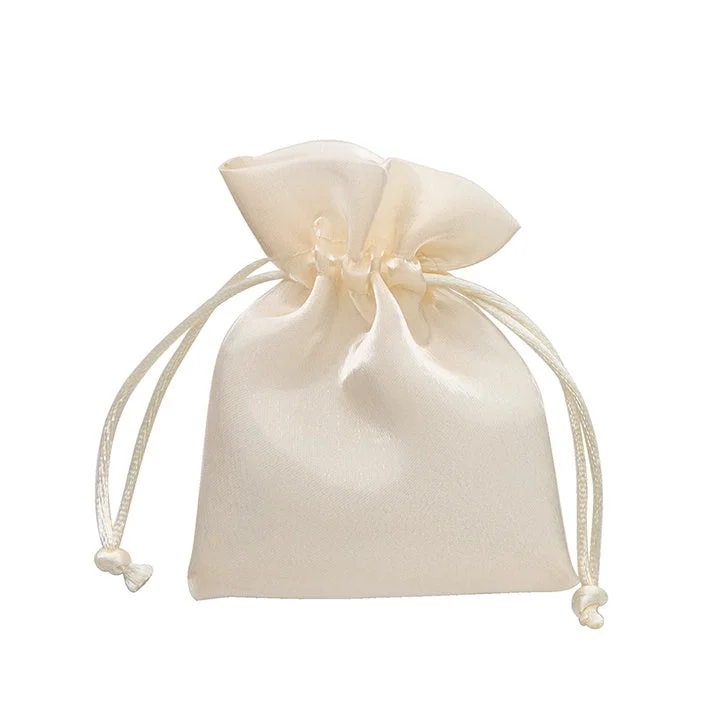 L'Arcolaio Sacchetto Organza Lucido 9x12 cm Portacanfetti Ecru – Bomboniera Elegante 12 Pz