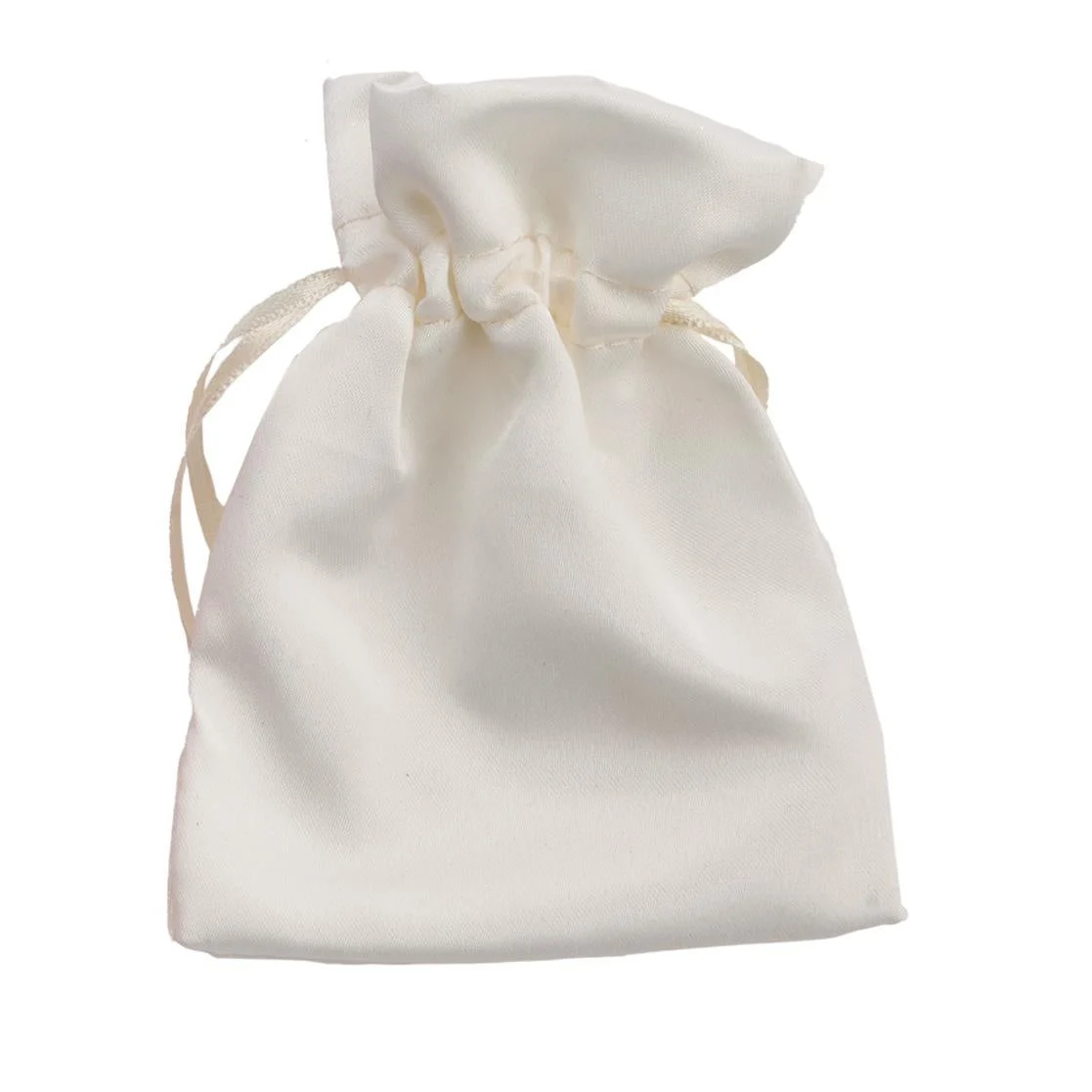 L'Arcolaio Sacchetto Raso 9x12 cm Portacanfetti Ecrù – Bomboniera Elegante 12 Pz