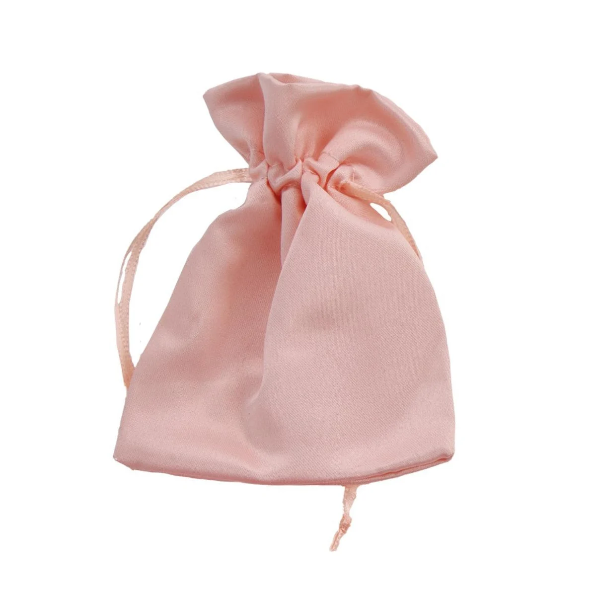 L'Arcolaio Sacchetto Raso 9x12 cm Portacanfetti Pesca – Bomboniera Elegante 12 Pz