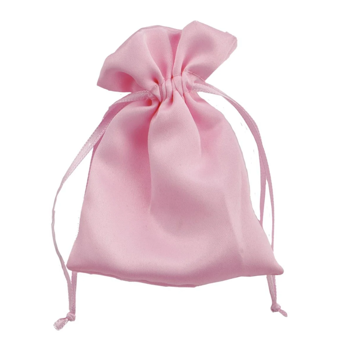 L'Arcolaio Sacchetto Raso 9x12 cm Portacanfetti Rosa – Bomboniera Elegante 12 Pz