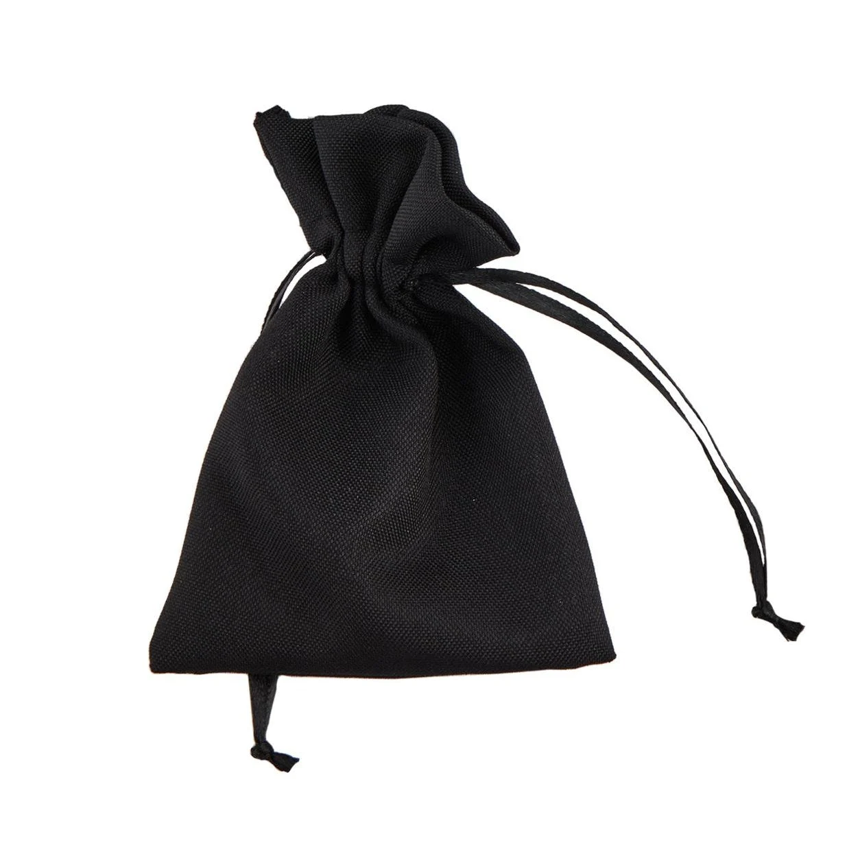 L'Arcolaio Sacchetto Tessuto 9x12 cm Portacanfetti Nero – Bomboniera Elegante 12 Pz