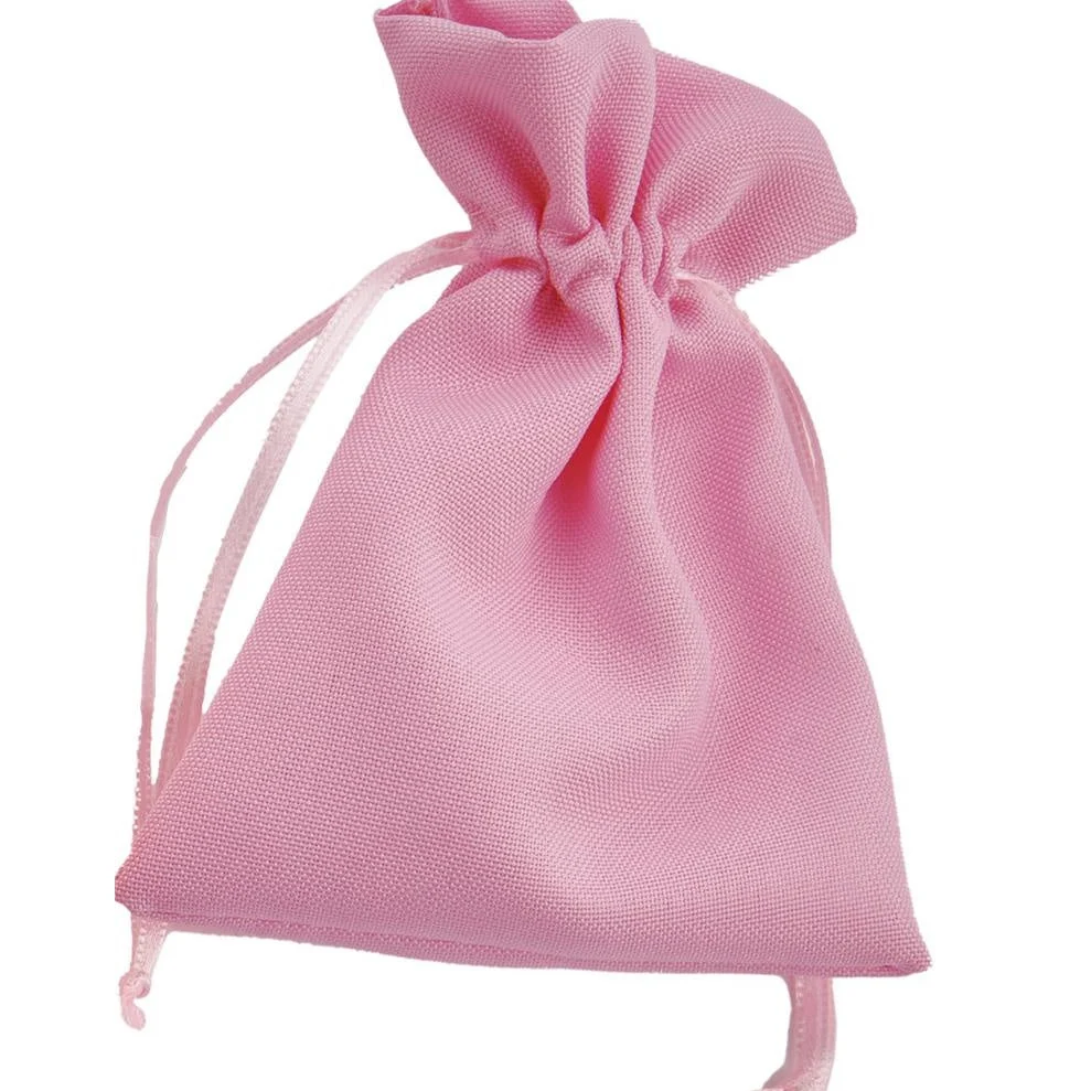 L'Arcolaio Sacchetto Tessuto 9x12 cm Portacanfetti Rosa – Bomboniera Elegante 12 Pz