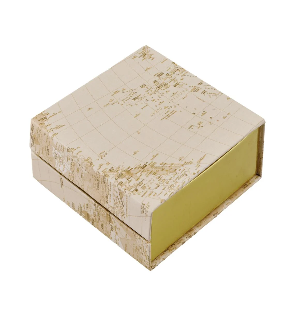 L'Arcolaio Scatola Degustazione Mappamondo 12,8 x 13,4 x 4 Cm Bianco Oro 1 Pz