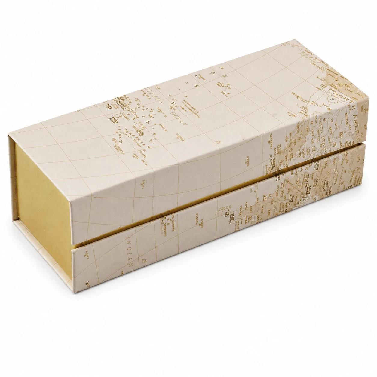 L'Arcolaio Scatola Degustazione Mappamondo 16,5 x 6 x 5,5 Cm Bianco Oro 1 Pz