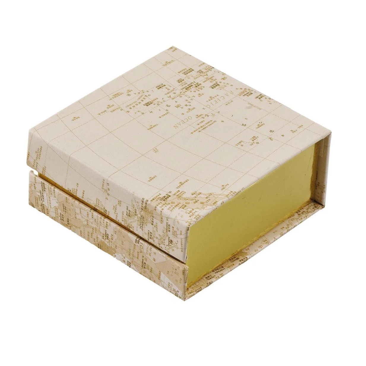 L'Arcolaio Scatola Degustazione Mappamondo 9 x 9 x 4 Cm Bianco Oro 1 Pz