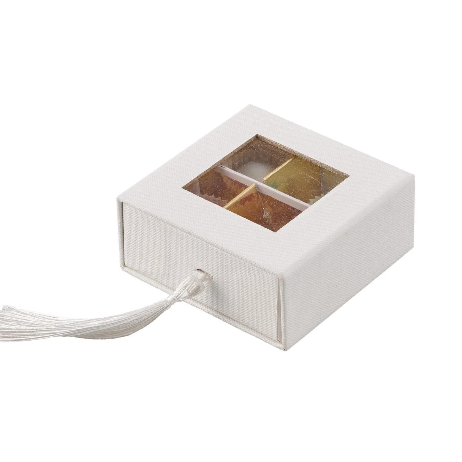 L'Arcolaio Scatola Degustazione Telata 8 x 8 x 4 Cm Portaconfetti Rosa 1 Pz