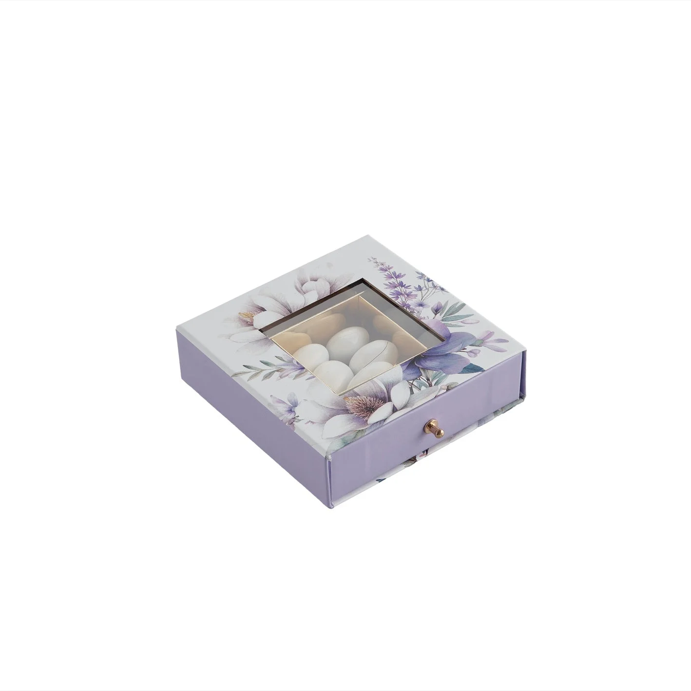 L'Arcolaio Scatola Flowers Portaconfetti 12 x 12 x 4 Cm Bomboniera Violet 1 Pz