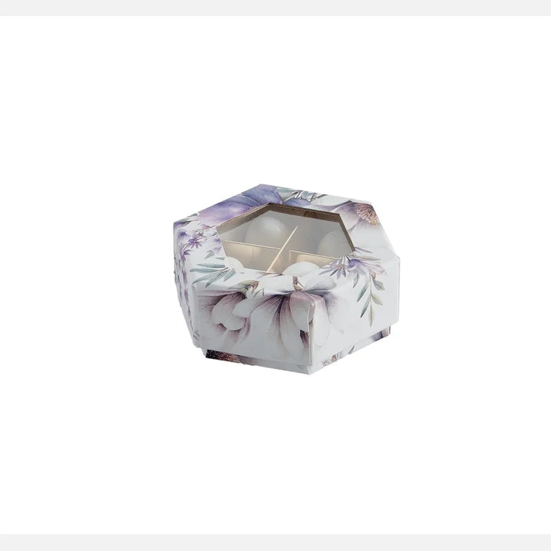 L'Arcolaio Scatola Flowers Portaconfetti 8 x 8 x 3,5 Cm Bomboniera Violet 1 Pz