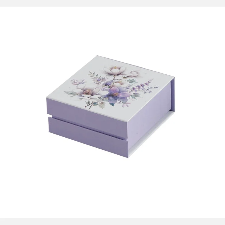 L'Arcolaio Scatola Flowers Portaconfetti 9 x 9 x 4 Cm Bomboniera Violet 1 Pz