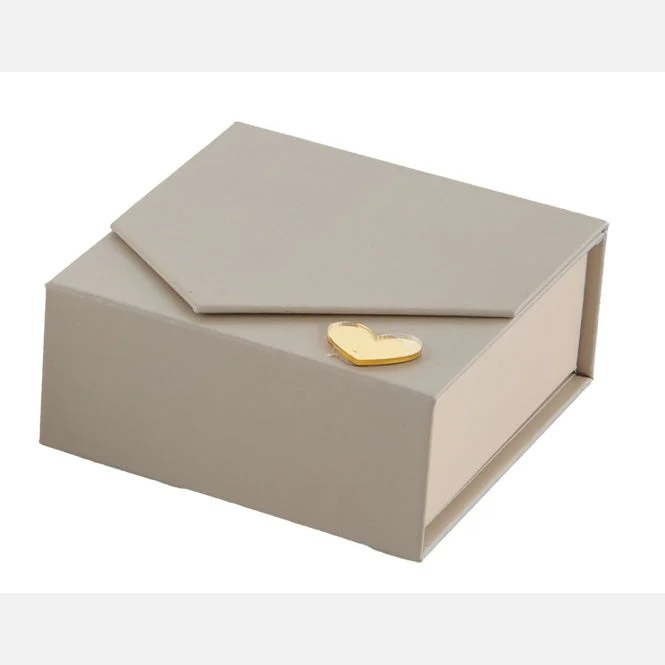 L'Arcolaio Scatola Liscia Portaconfetti  9 x 9 x 4 Cm Bomboniera Tortora 1 Pz