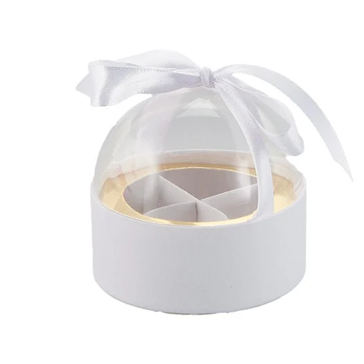 L'Arcolaio Scatola Plastica Bomboniera D 8 Cm Portaconfetti Bianco 1 Pz