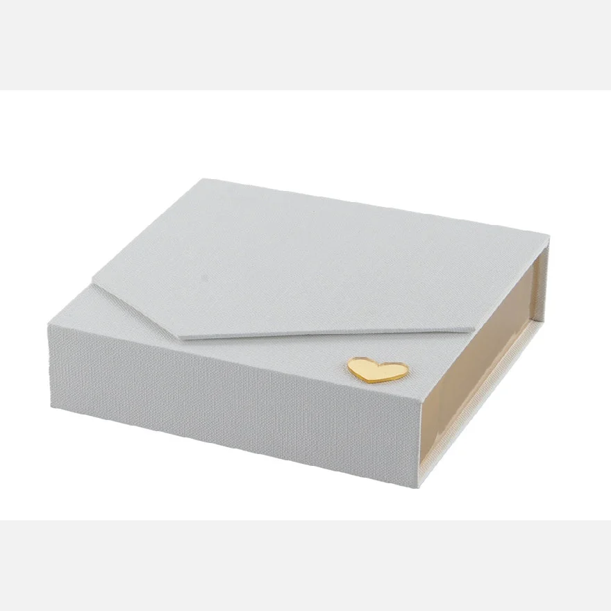 L'Arcolaio Scatola Telata Portaconfetti 13 x 13 x 4 Cm Bomboniera Bianco 1 Pz