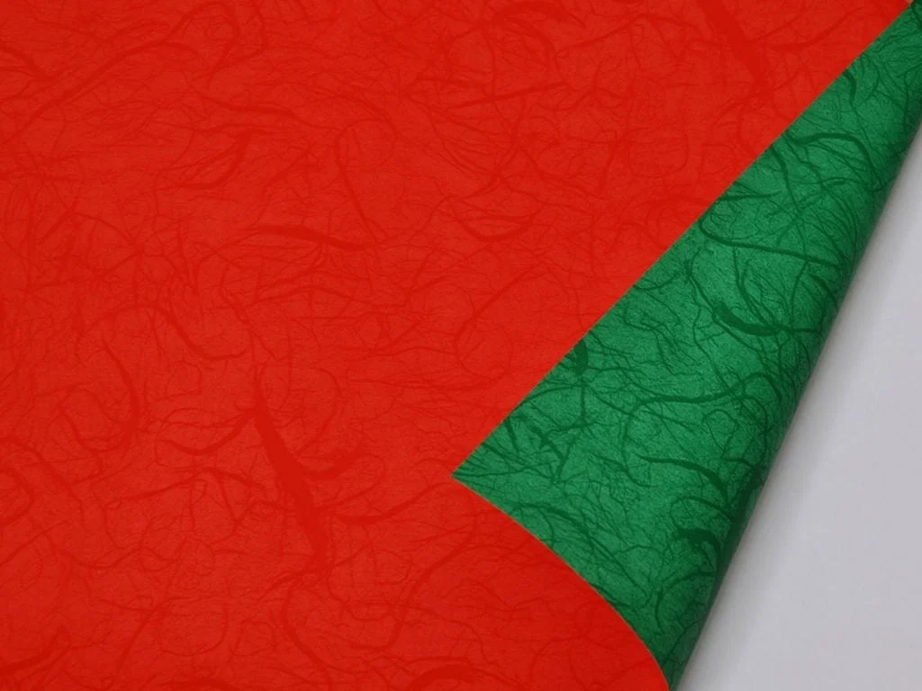L'Arcolaio Rotolo Bobina Riso Decorazione Natale H 1 Mt L 40 Mt Bicolore Ppl Rosso Verde