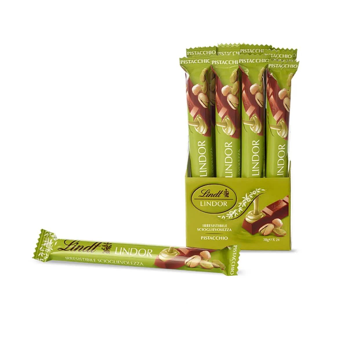 Lindt Snack Lindor Cioccolato al Pistacchio 38 Gr Conf. 24 Pz