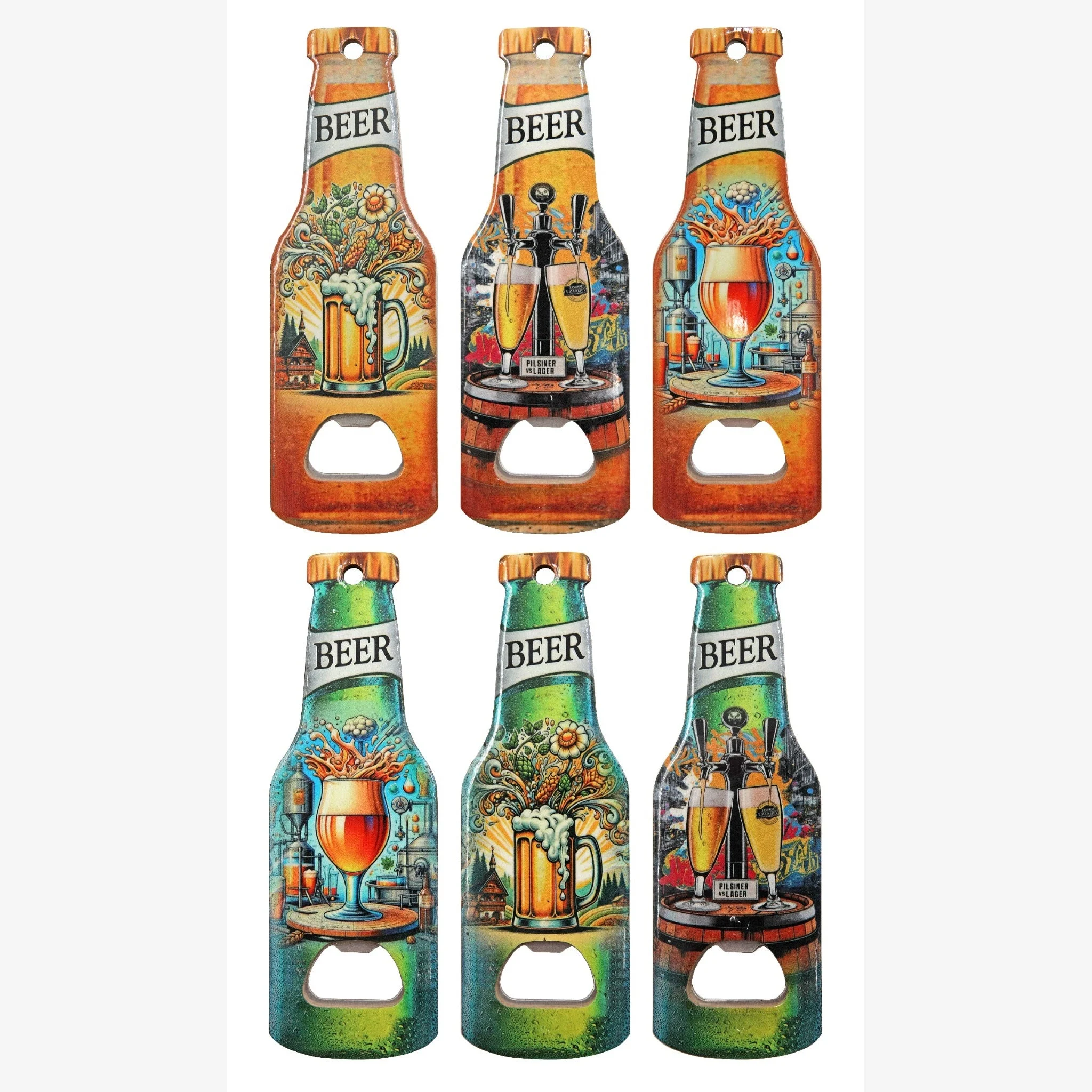 Linea Due Apribottiglia a Forma di Bottiglia di Birra – Assortiti, Idea Regalo Originale e Gadget Divertente 1 Pz