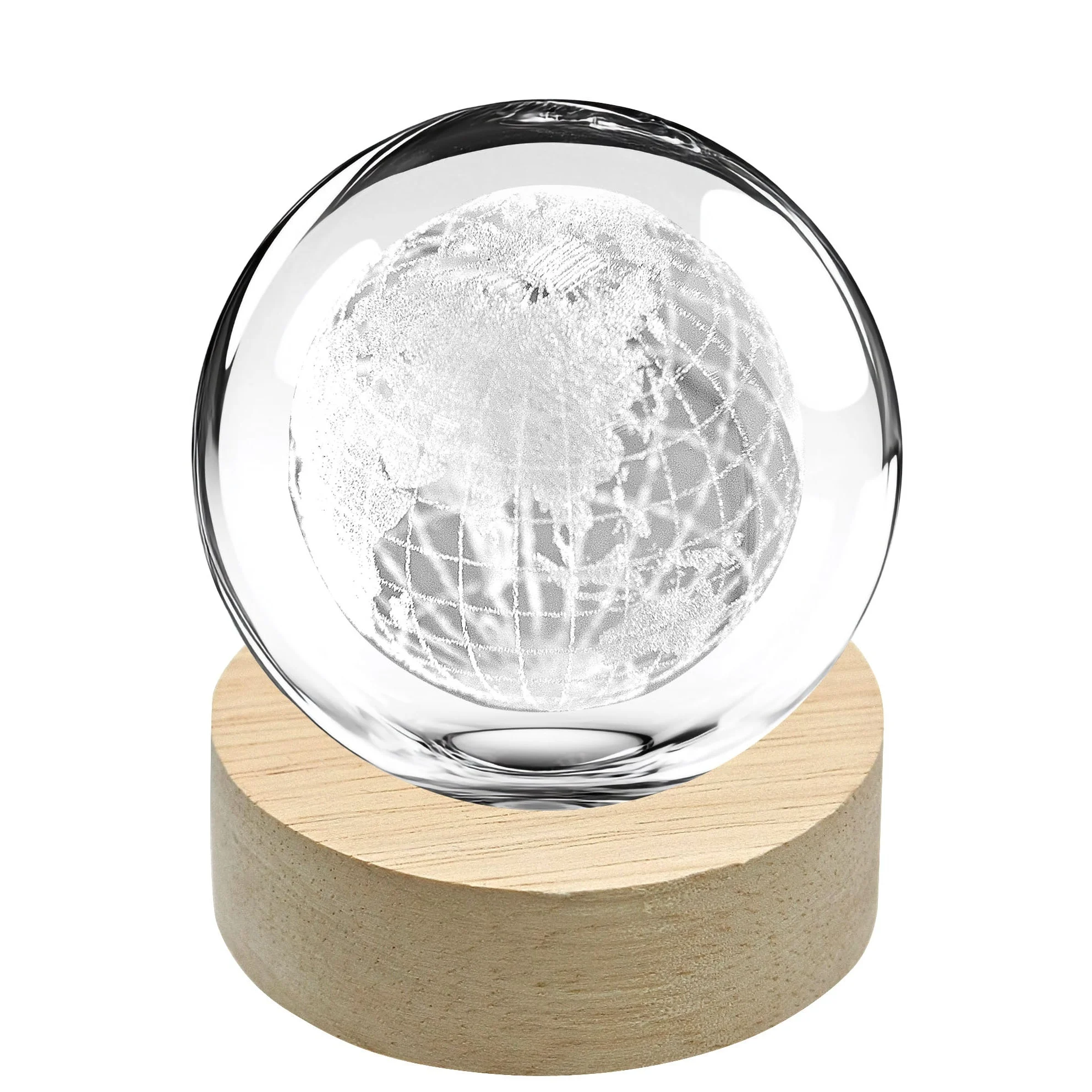 Linea Due Elle Lumetto a Sfera Mappamondo con Base in Legno D 6 cm H 8 Cm Bomboniera – Lampada Decorativa Originale