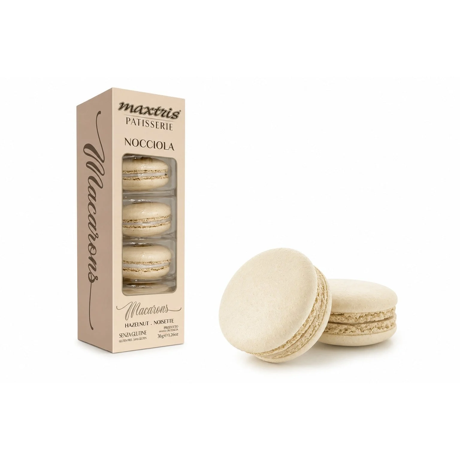 Maxtris Macarons Nocciola 70 Gr Colore Beige 5 Pz