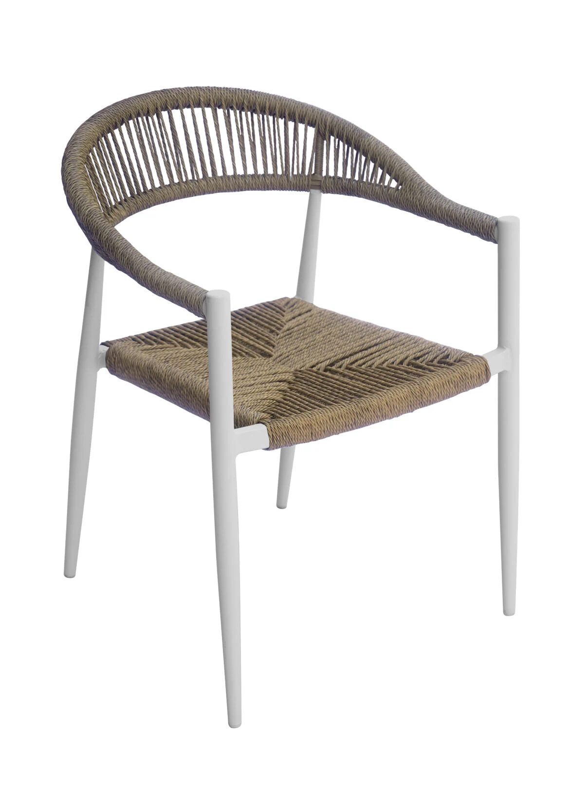 Moia Greenwood Poltrona Milano Alluminio Corda Paglia Bianco